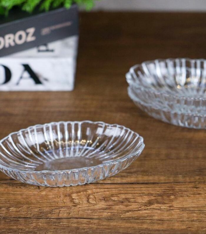 סט צלחת אגוזי זכוכית סגלגל